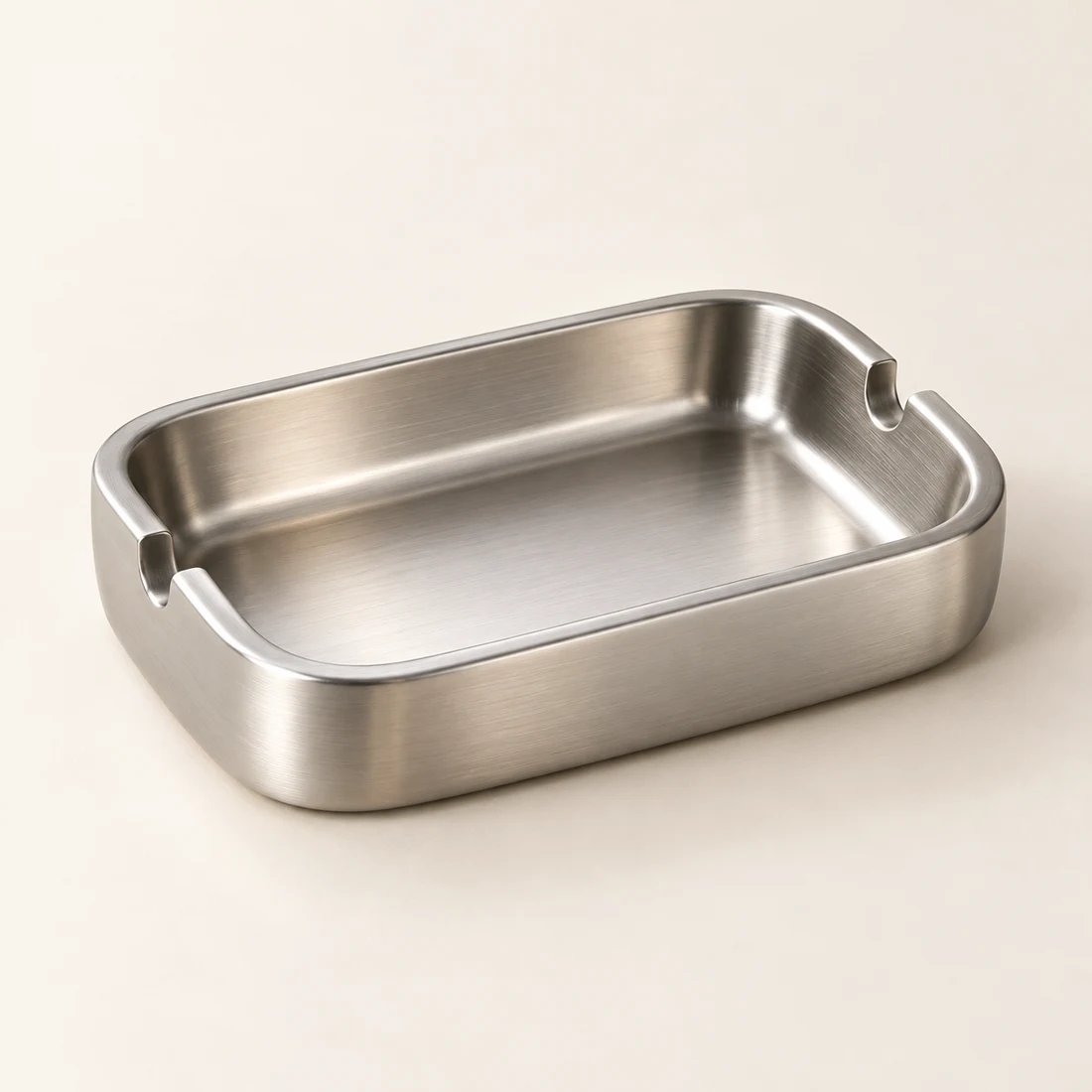 Arc Rest ashtray in Brushed Silver